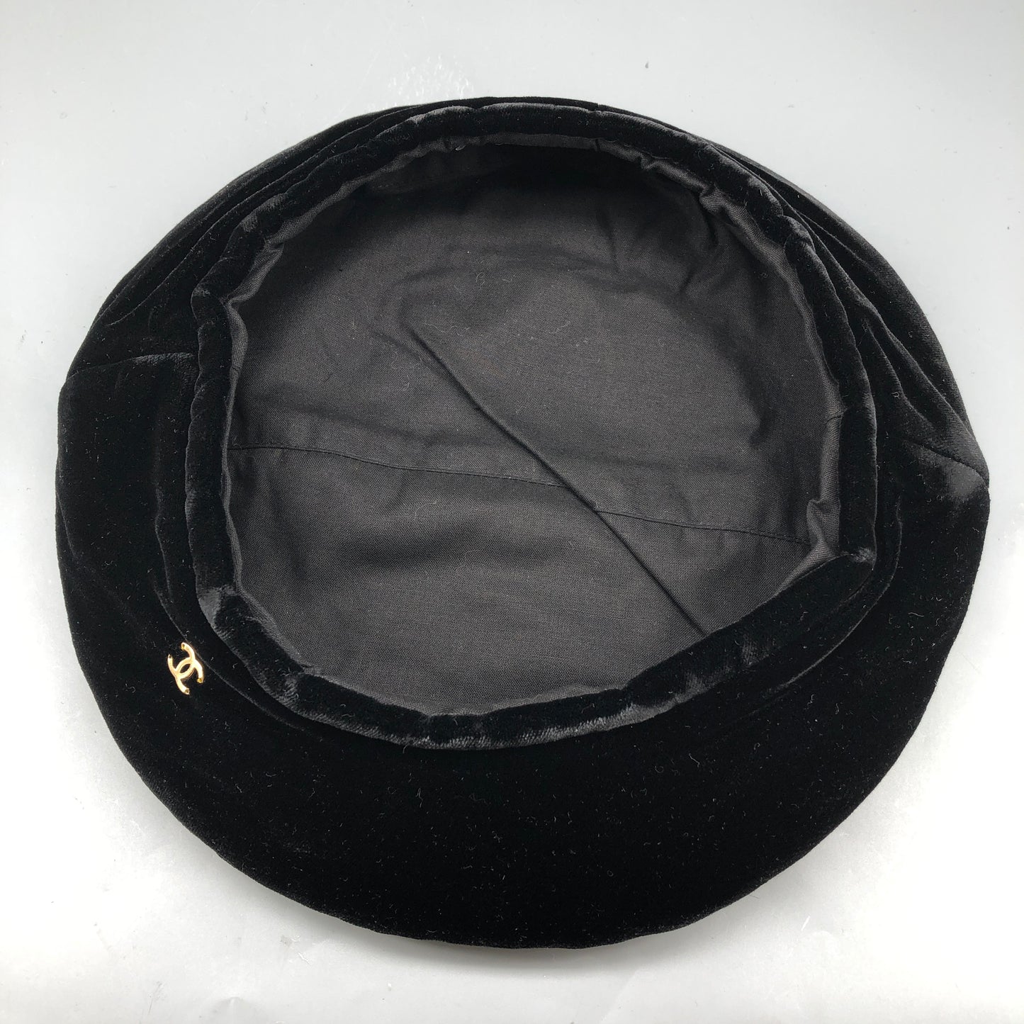 Chanel Velvet Beret Black Size M