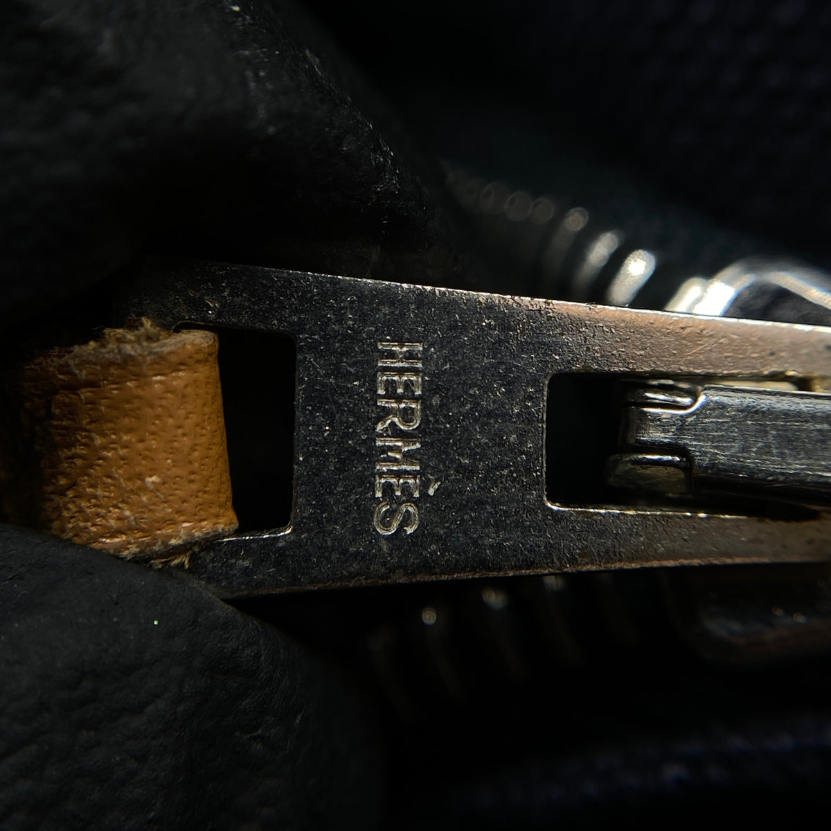 Hermes Fourre Besace Tote Bag Navy Canvas
