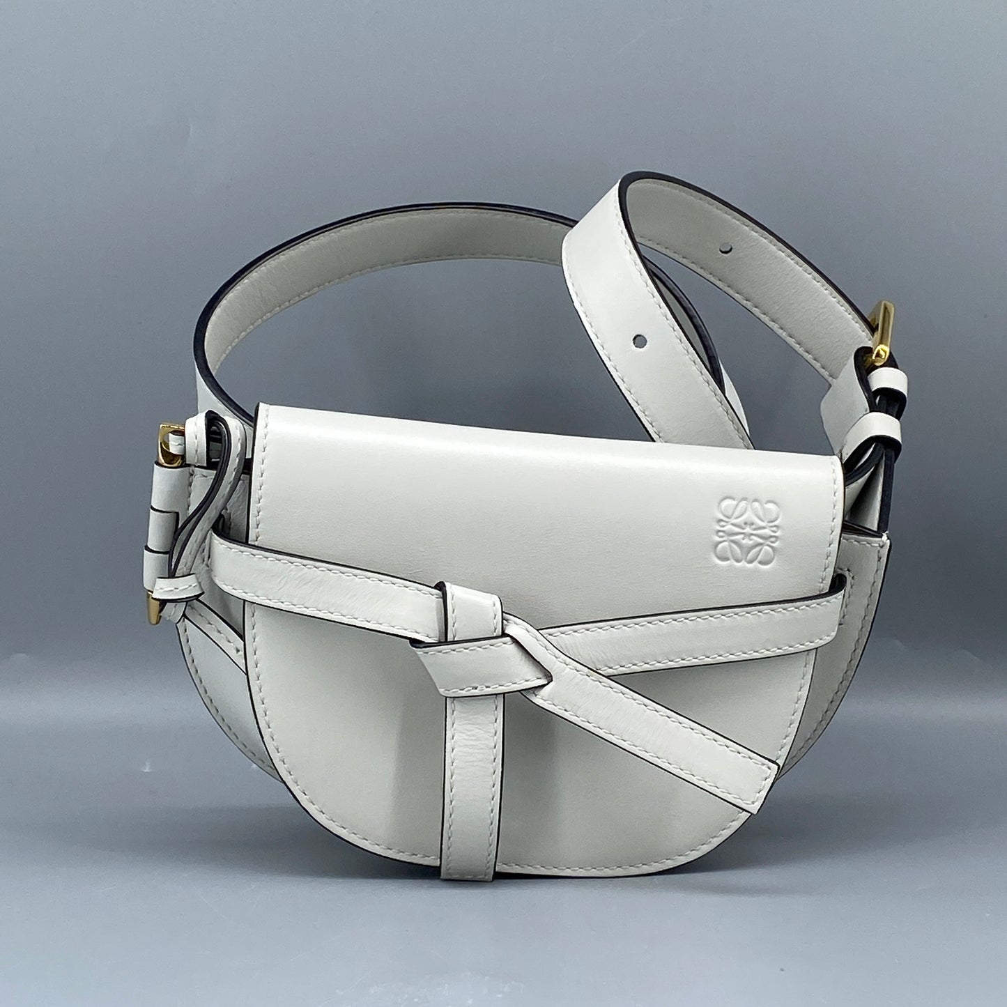 Loewe Gate Mini White Smooth Calfskin Belt Bag