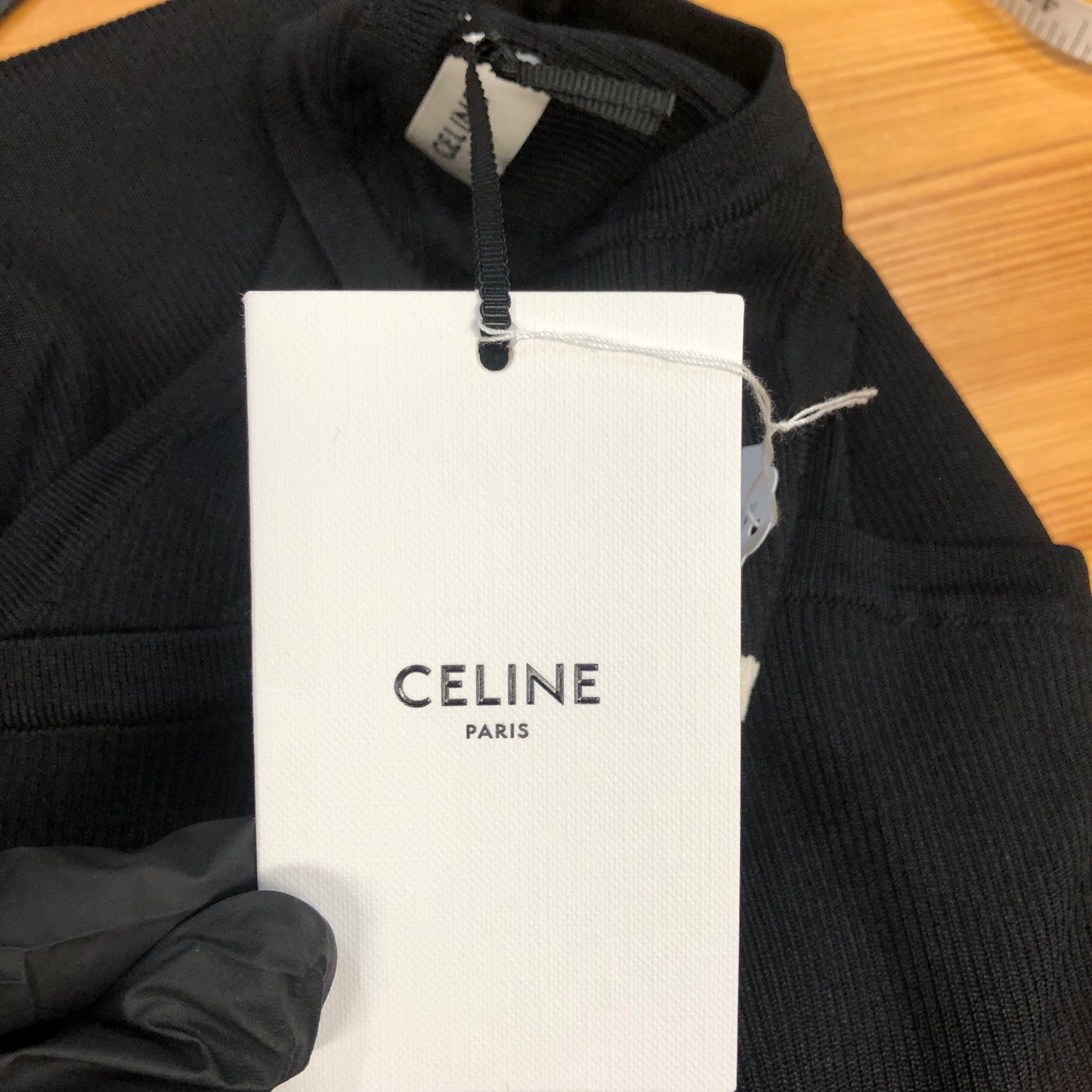 Celine NWT Black Triomphe Logo Ribbed Tank Dress Size XS