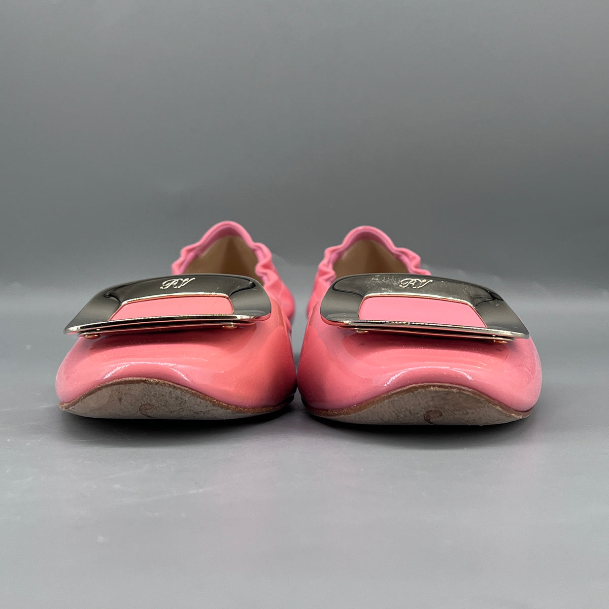 Roger Vivier Candy Pink Patent Leather Ballet Flats size 37