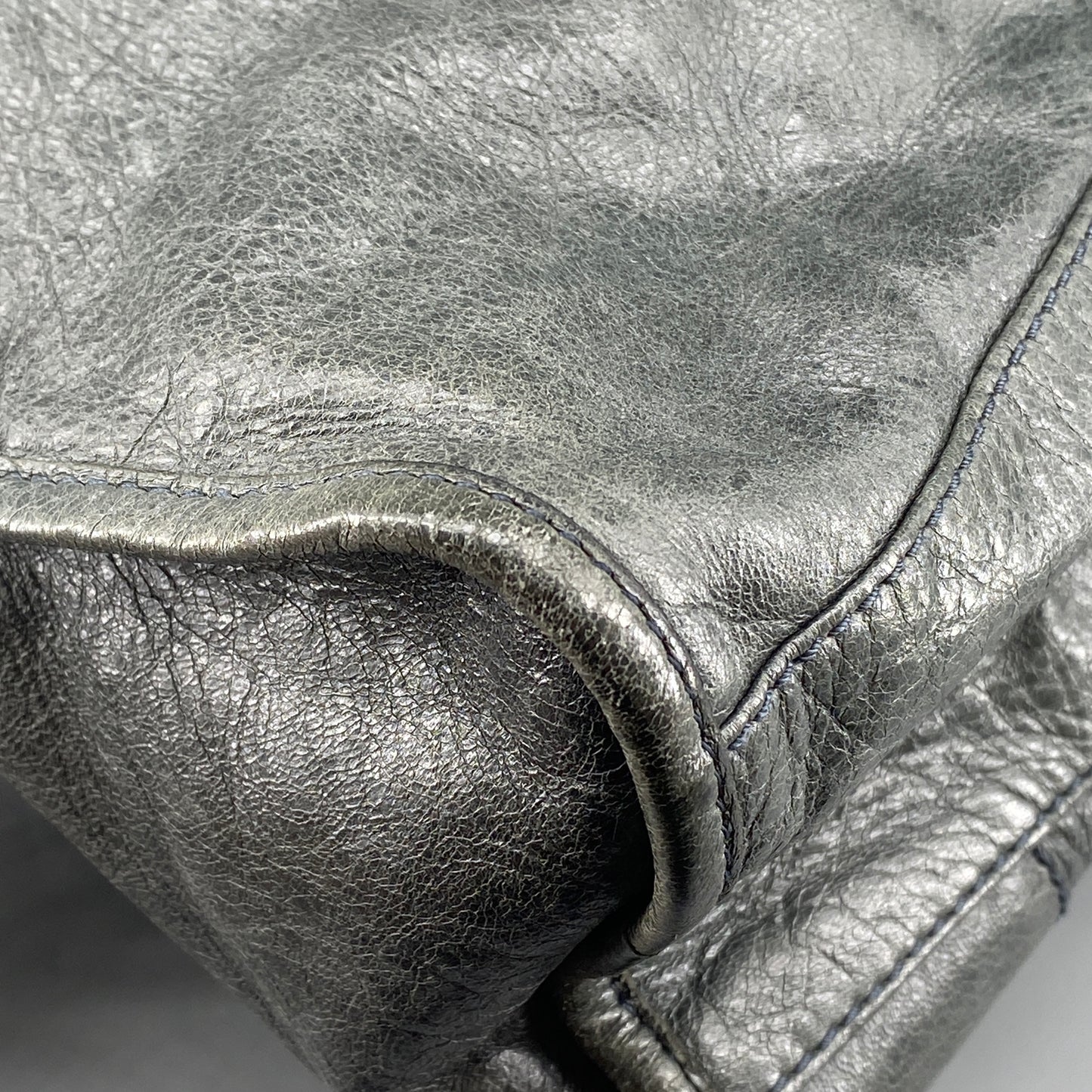 Balenciaga Grey Classic City Handbag Silver‑Tone Metal Hardware