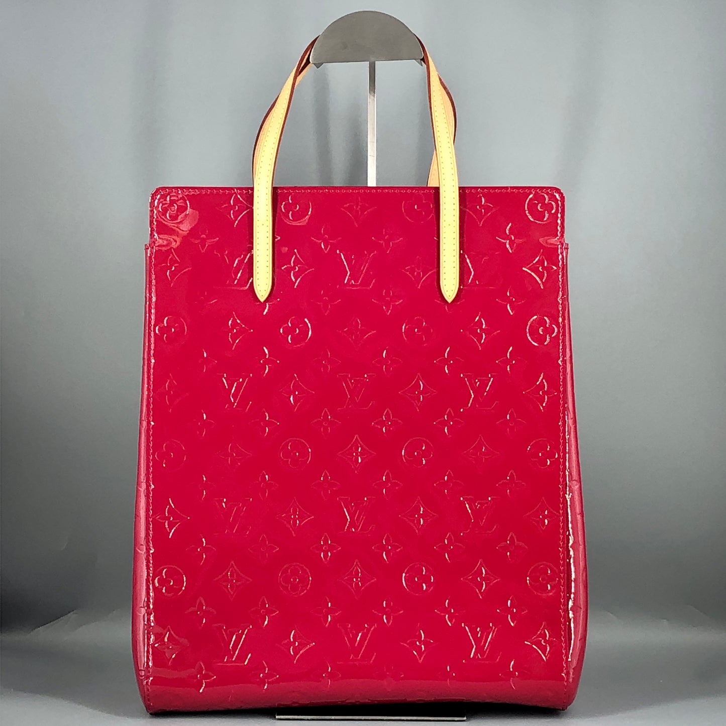 Louis Vuitton Vernis MM Vertical Tote Bag Hot Pink Monogram Patent Leather