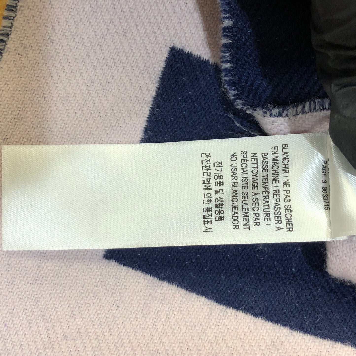 Burberry Indigo Pink Two-Tone Large Letter Logo Fringe Wool Scarf 74*13 Inches