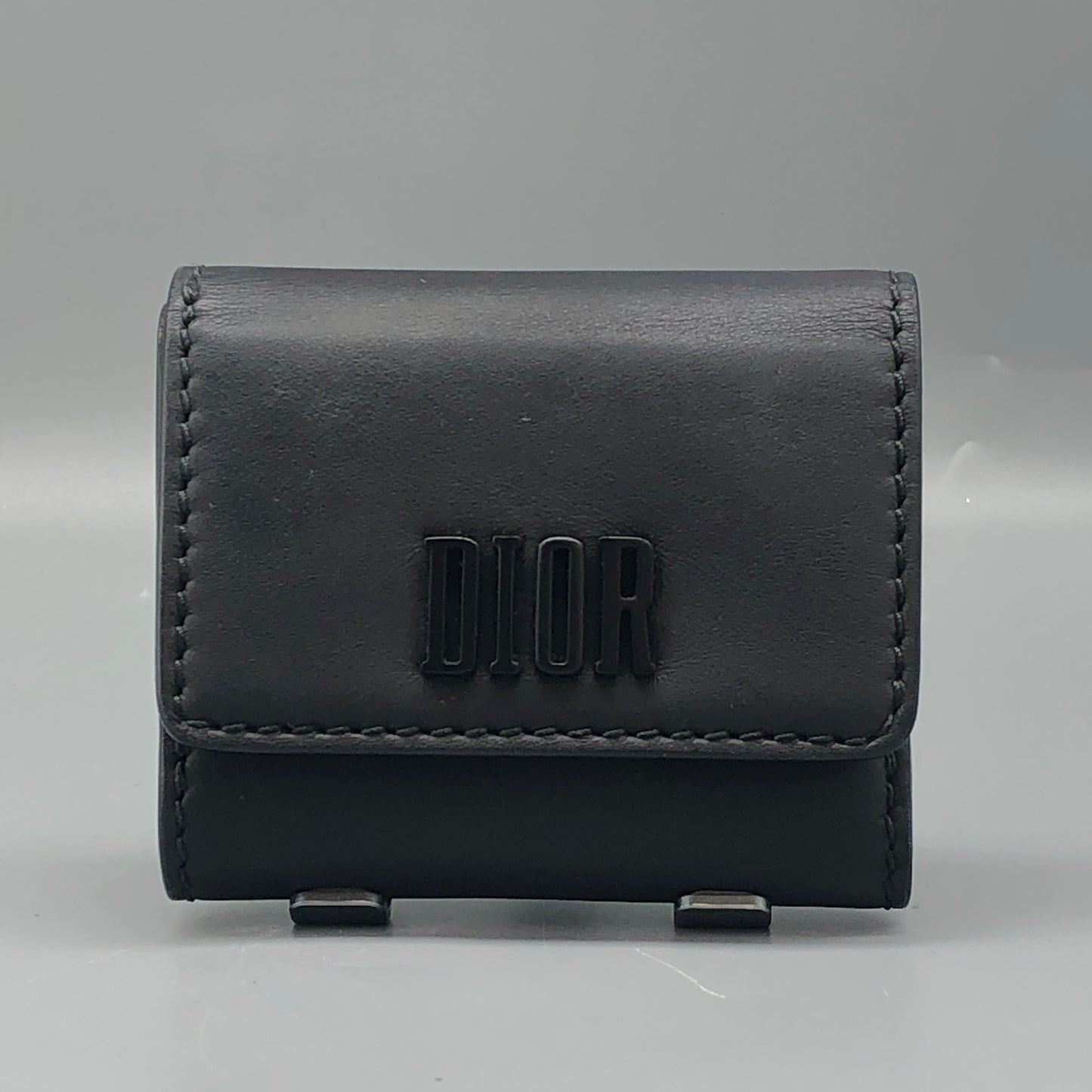 Christian Dior Black Leather Compact Wallet