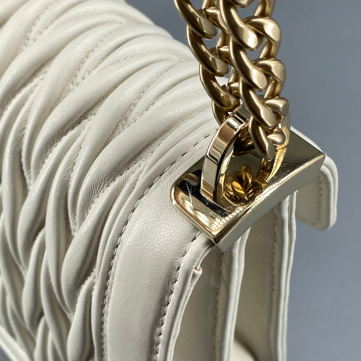 Miu Miu Confidential Matelassé  Crossbody Bag White Leather