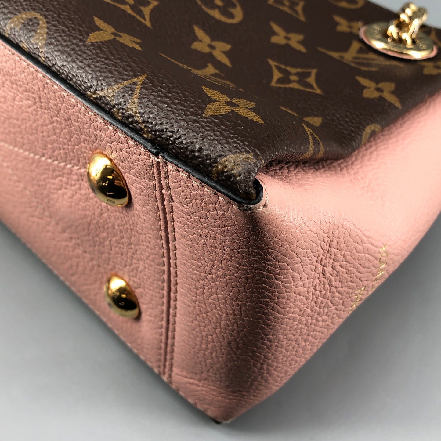 Louis Vuitton Brown Monogram & Pink Leather Chain Shoulder Bag