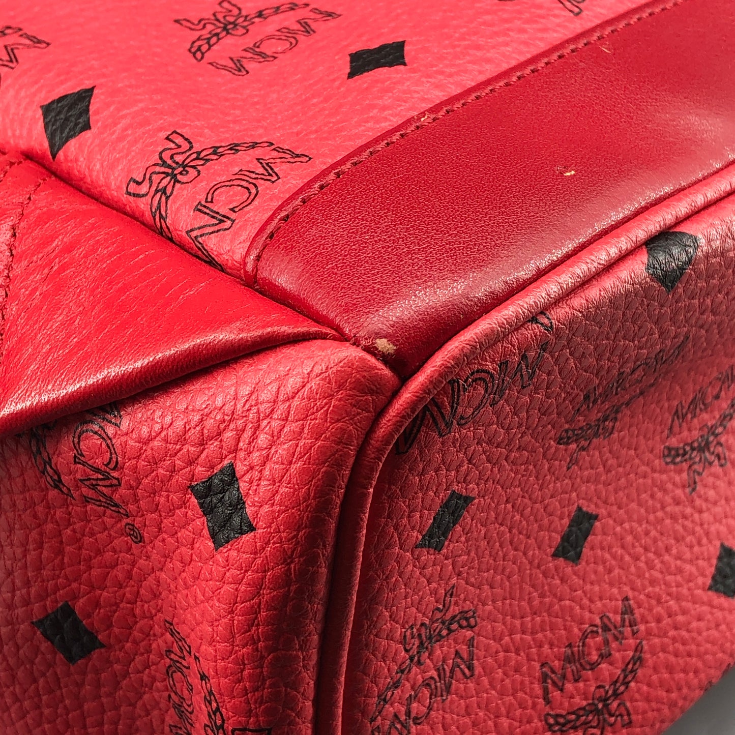 MCM Visetos Coated Canvas Small Backpack Hot Pink