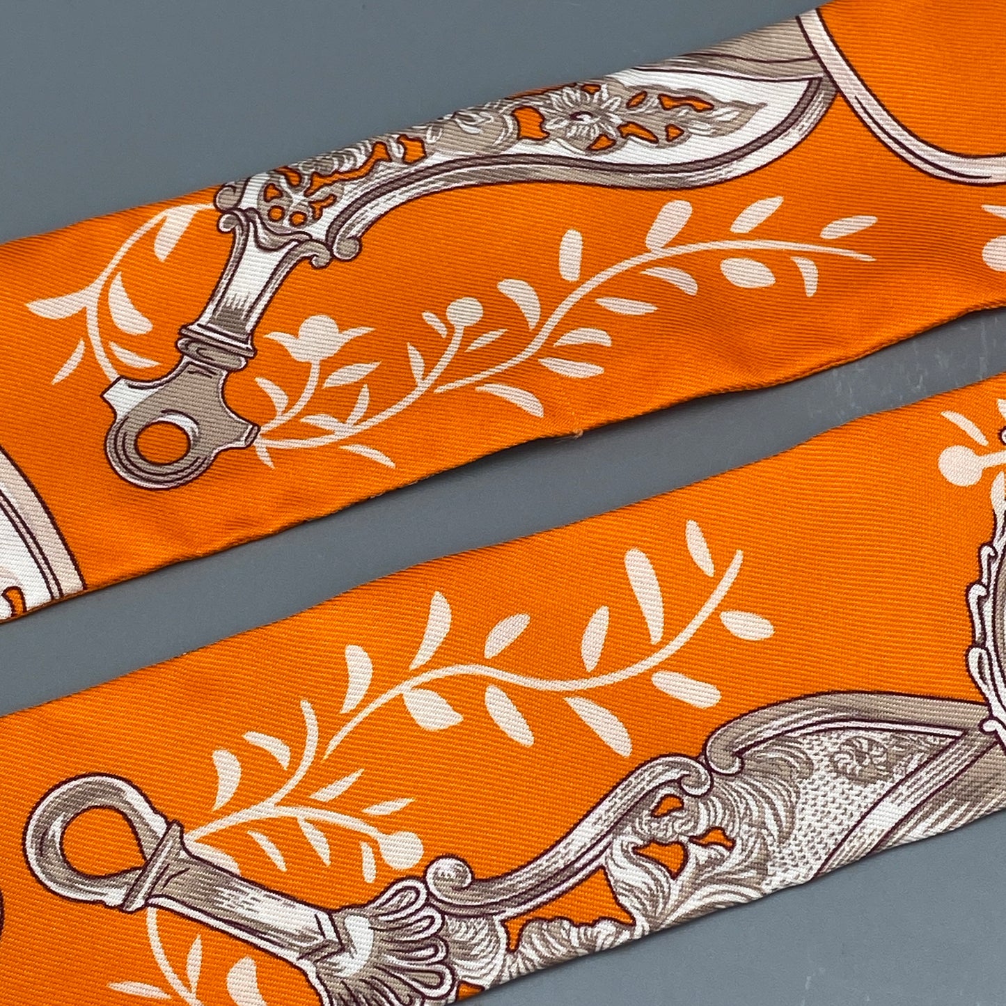 Hermes Twilly Silk Scarf Orange