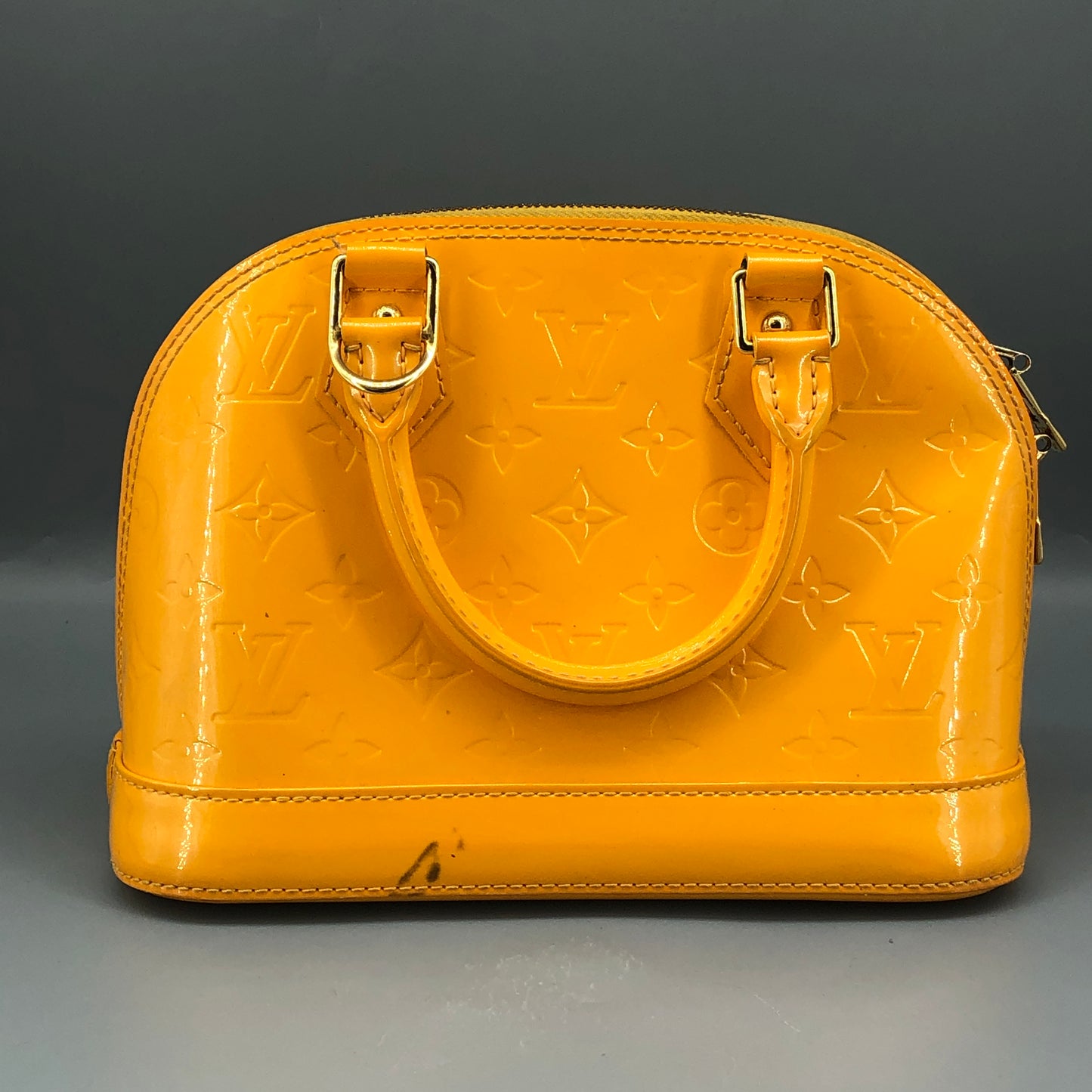 Louis Vuitton Yellow Vernis Monogram Alma Handbag Shoulder Bag
