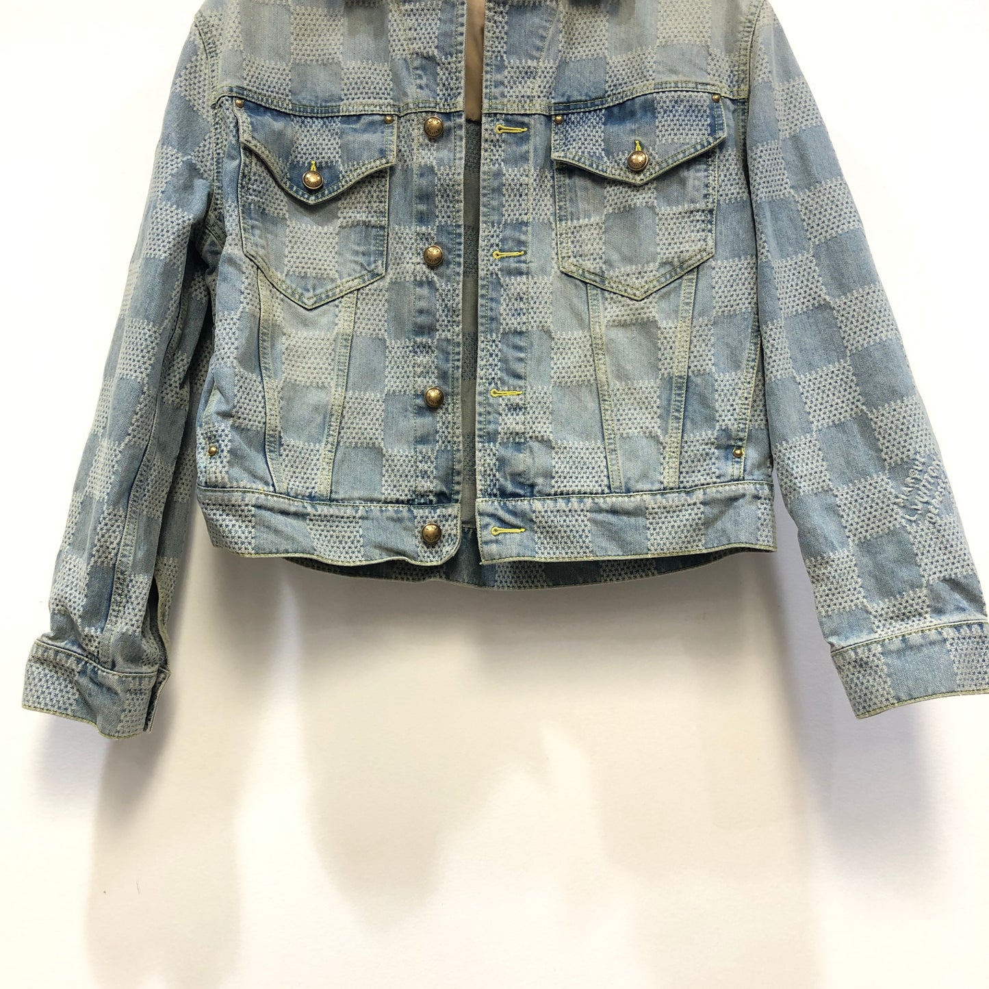 Louis Vuitton Blue Damier Denim Jacket Size 46