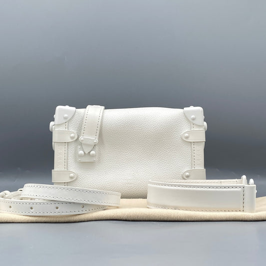 Louis Vuitton Calfskin Side Trunk PM Off White