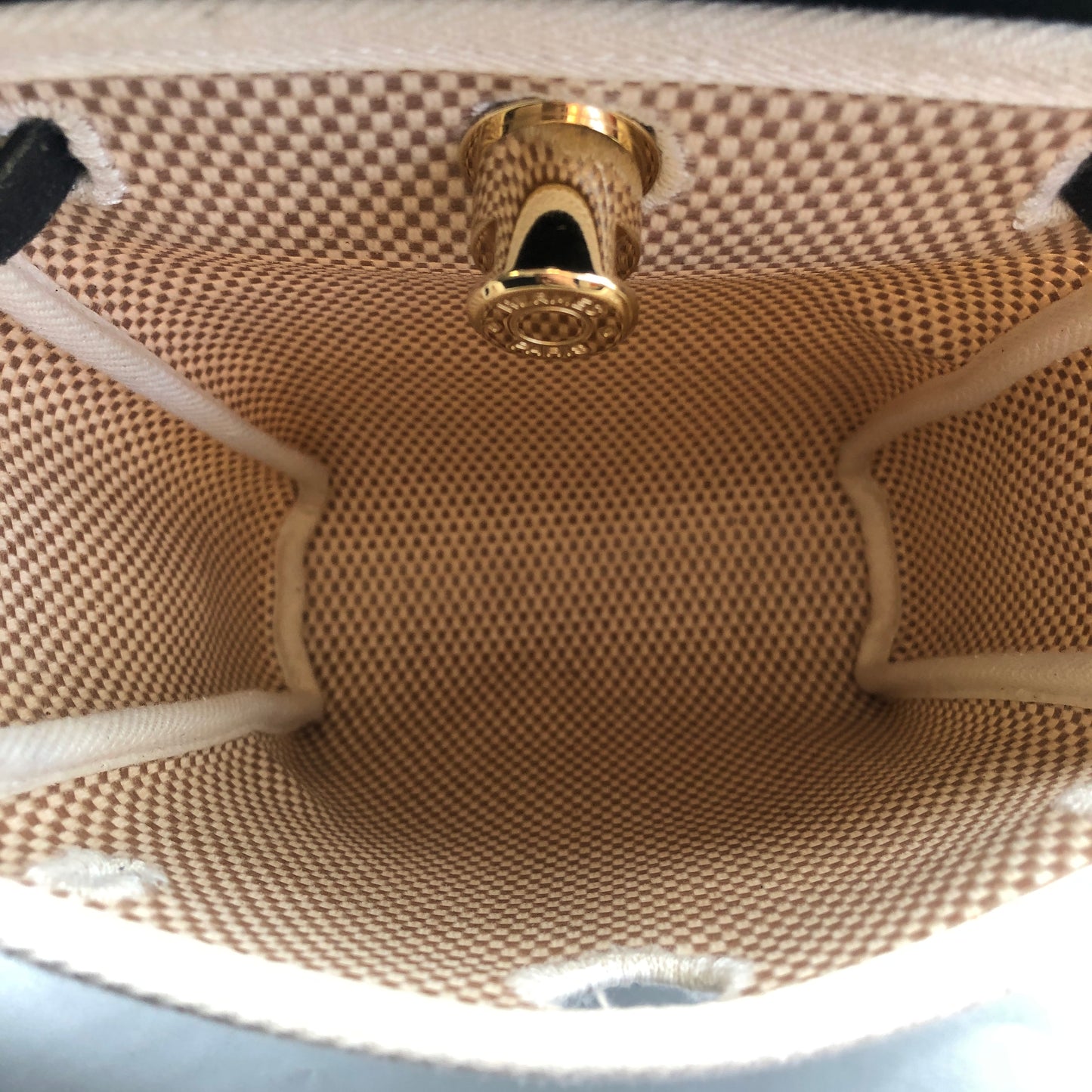 Hermes Herbag Mini (TPM) Cream/Black Canvas Leather Bag