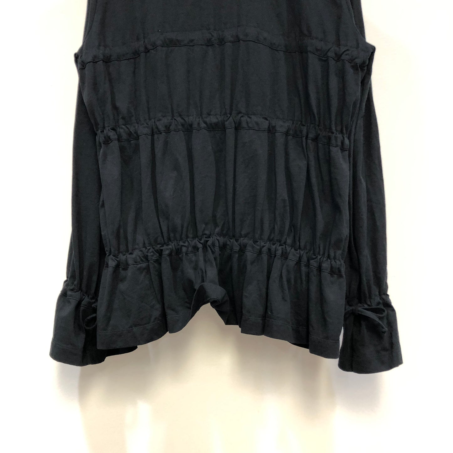 Maison Margiela Black Ruched Long Sleeve Blouse Size XS