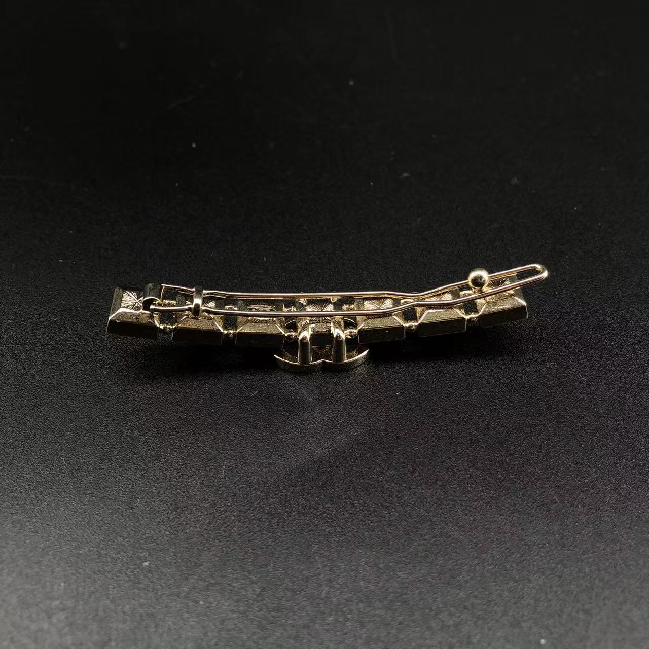 Chanel Crystal Hairpin with CC Logo