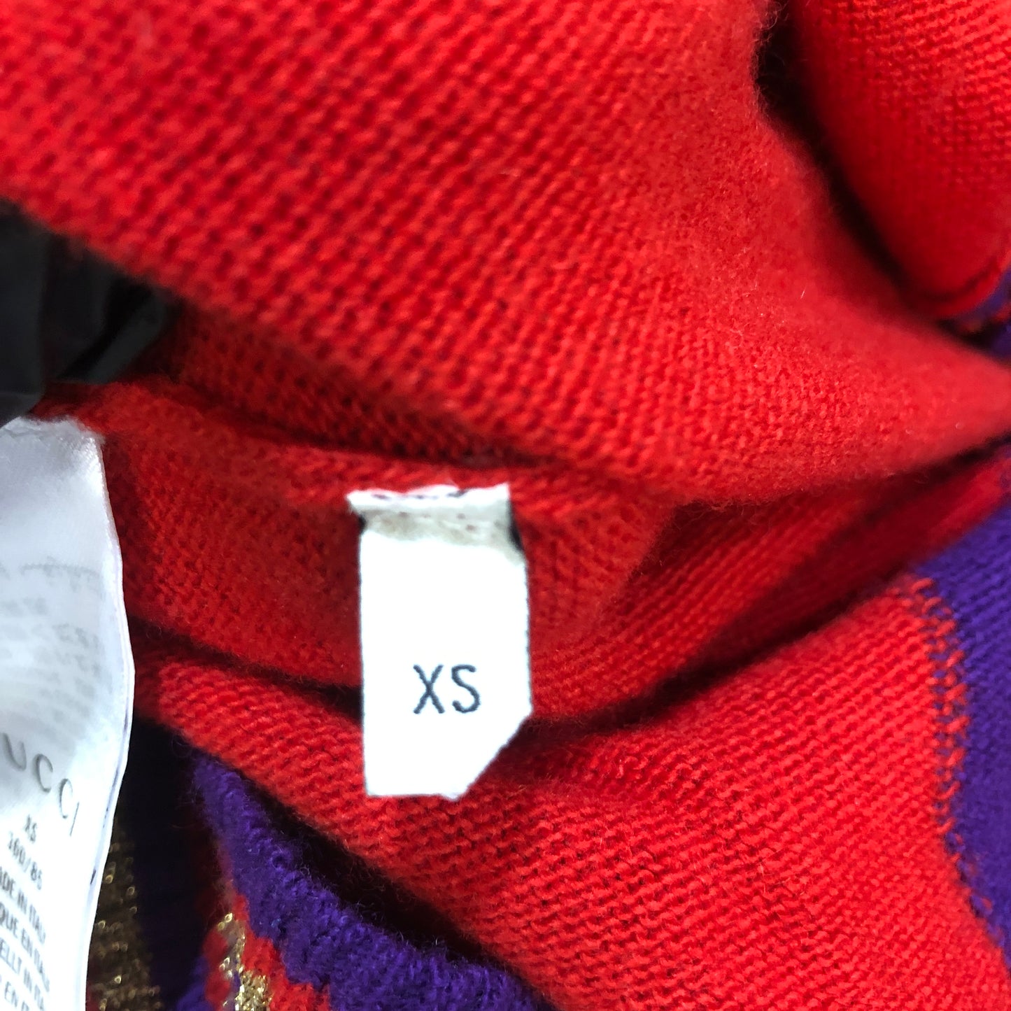 Gucci Color-Block Knit Cardigan Size XS Red/Purple/Yellow