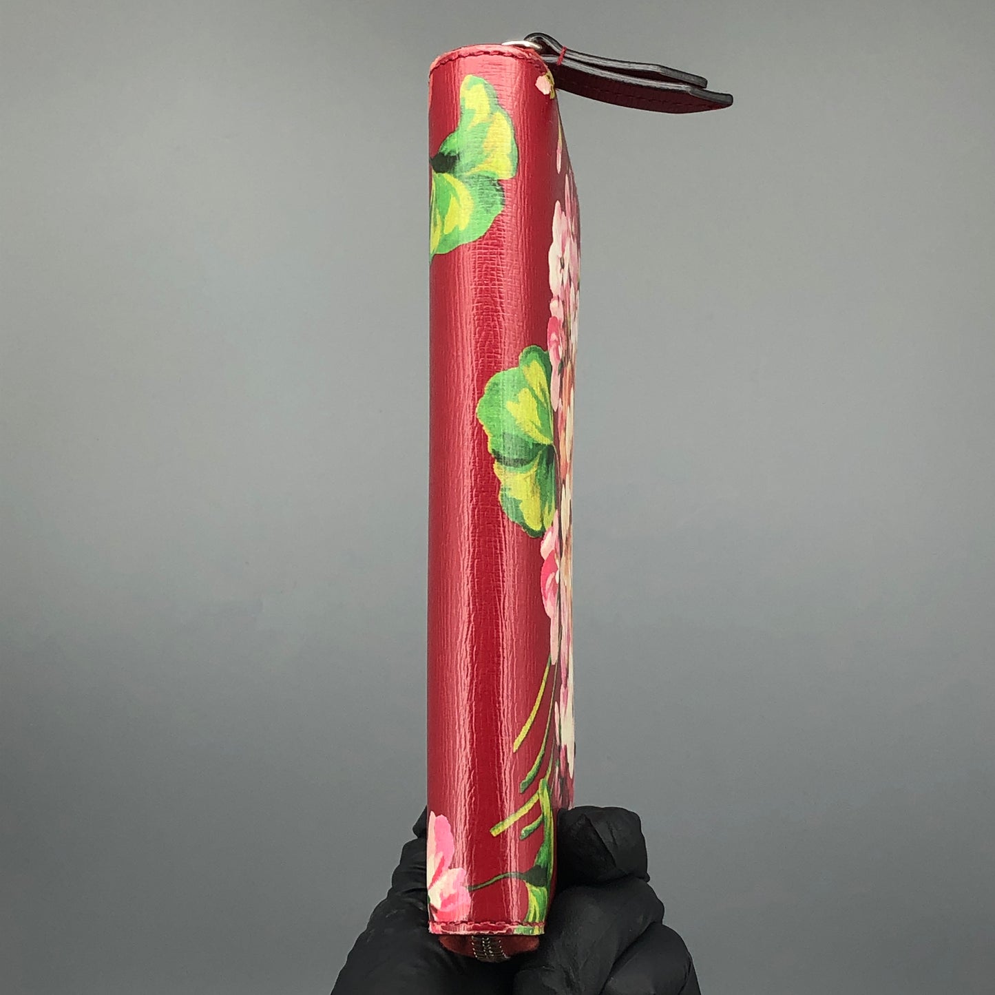 Gucci Red Floral Print Zip Around Long Wallet