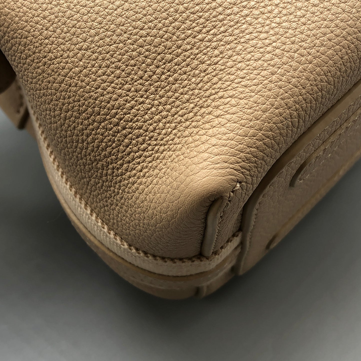 Loro Piana Beige Leather Bucket Bag