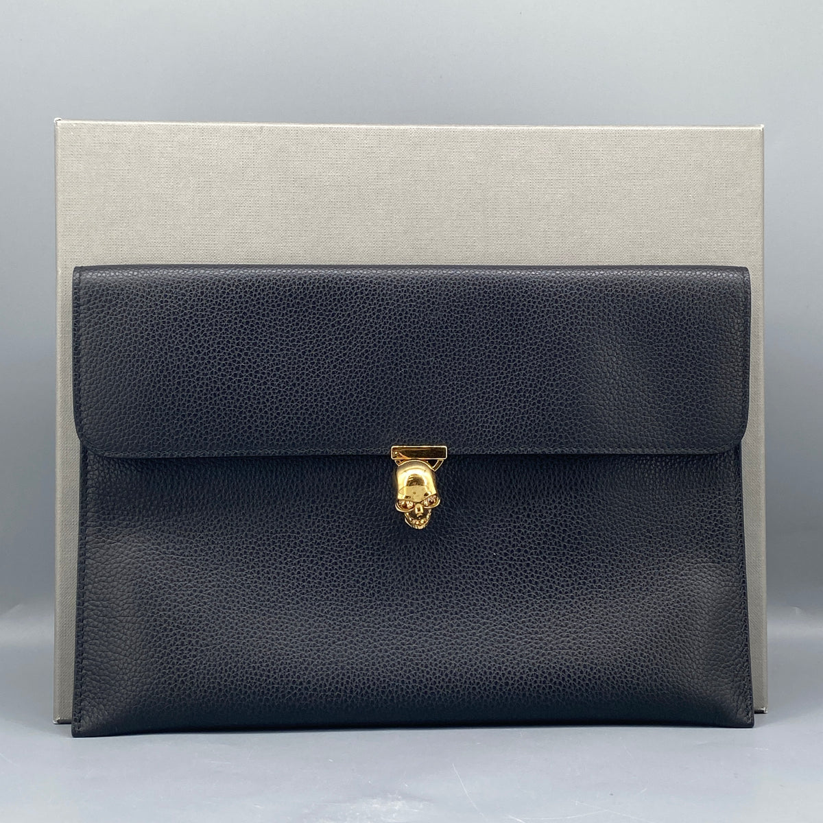 Alexander McQueen Black Leather Clutch Bag