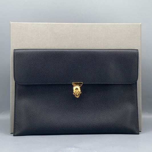 Alexander McQueen Black Leather Clutch Bag