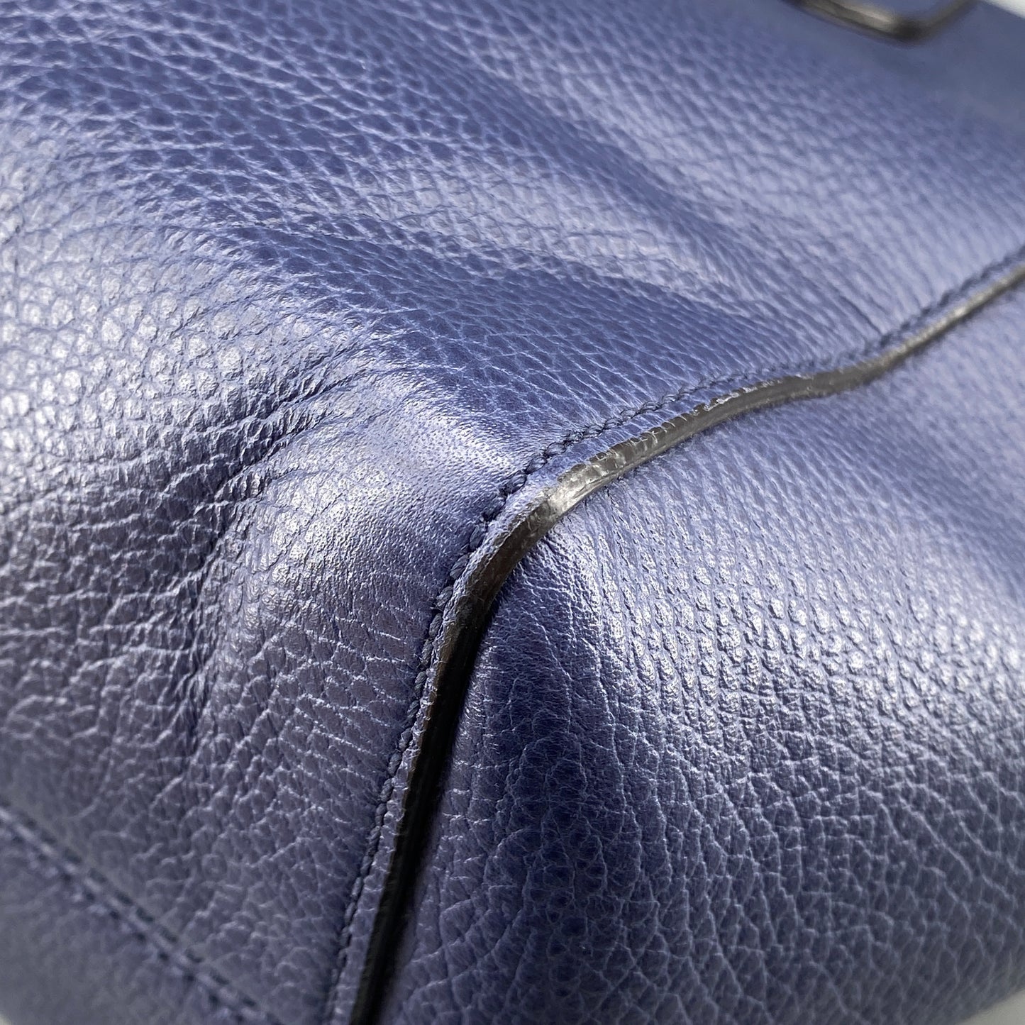 Gucci Grained Leather Tote Bag  Navy