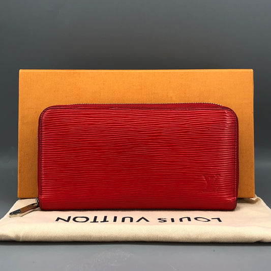 Louis Vuitton Epi Leather Zippy Wallet Red