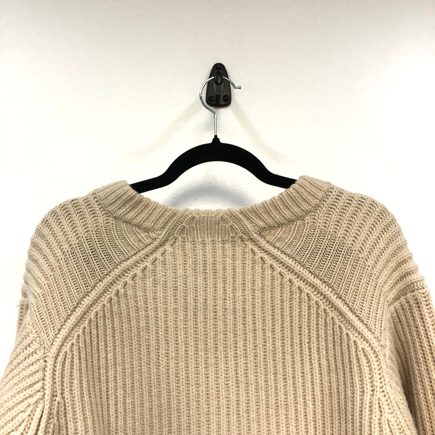 Acne Studios Beige Ribbed Knit Crew Neck Sweater Size XS