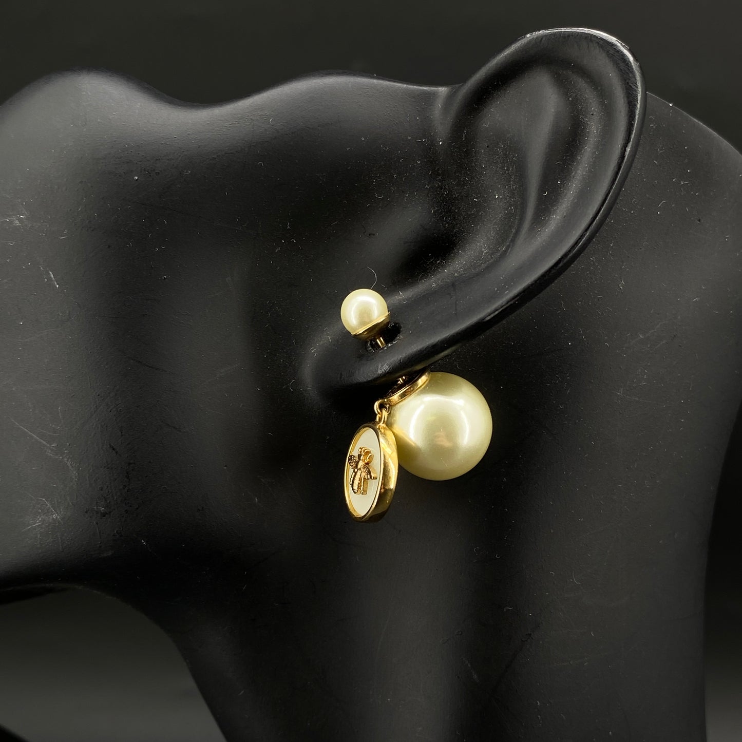 Christian Dior Gold‑Tone Faux Pearl Tribales Earrings