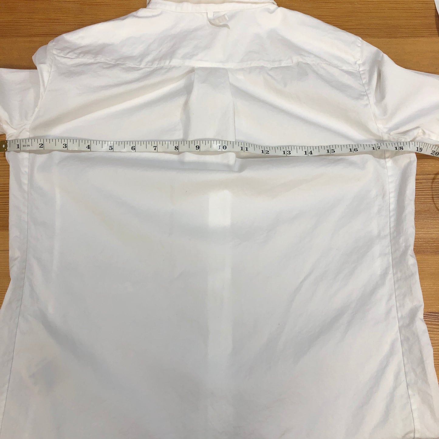 Hermes White Cotton Button-Down Shirt Size 34