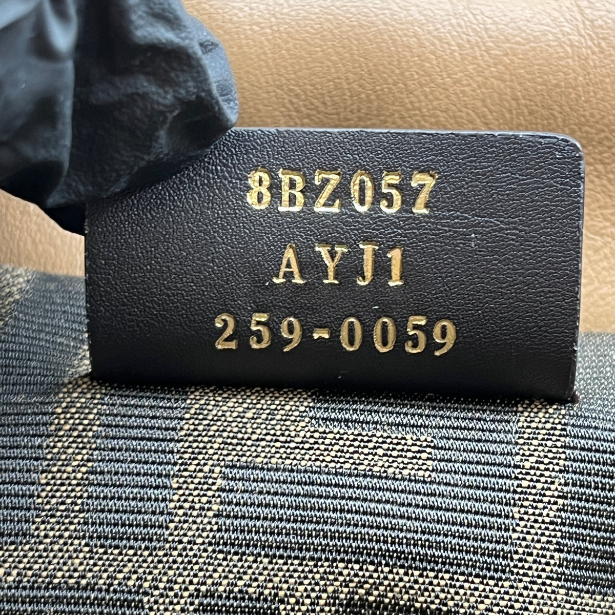 Fendi Brown beige Leather FF-clasp Backpack