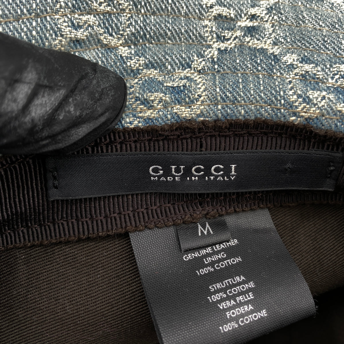 Gucci GG Denim Fedora Hat Size M