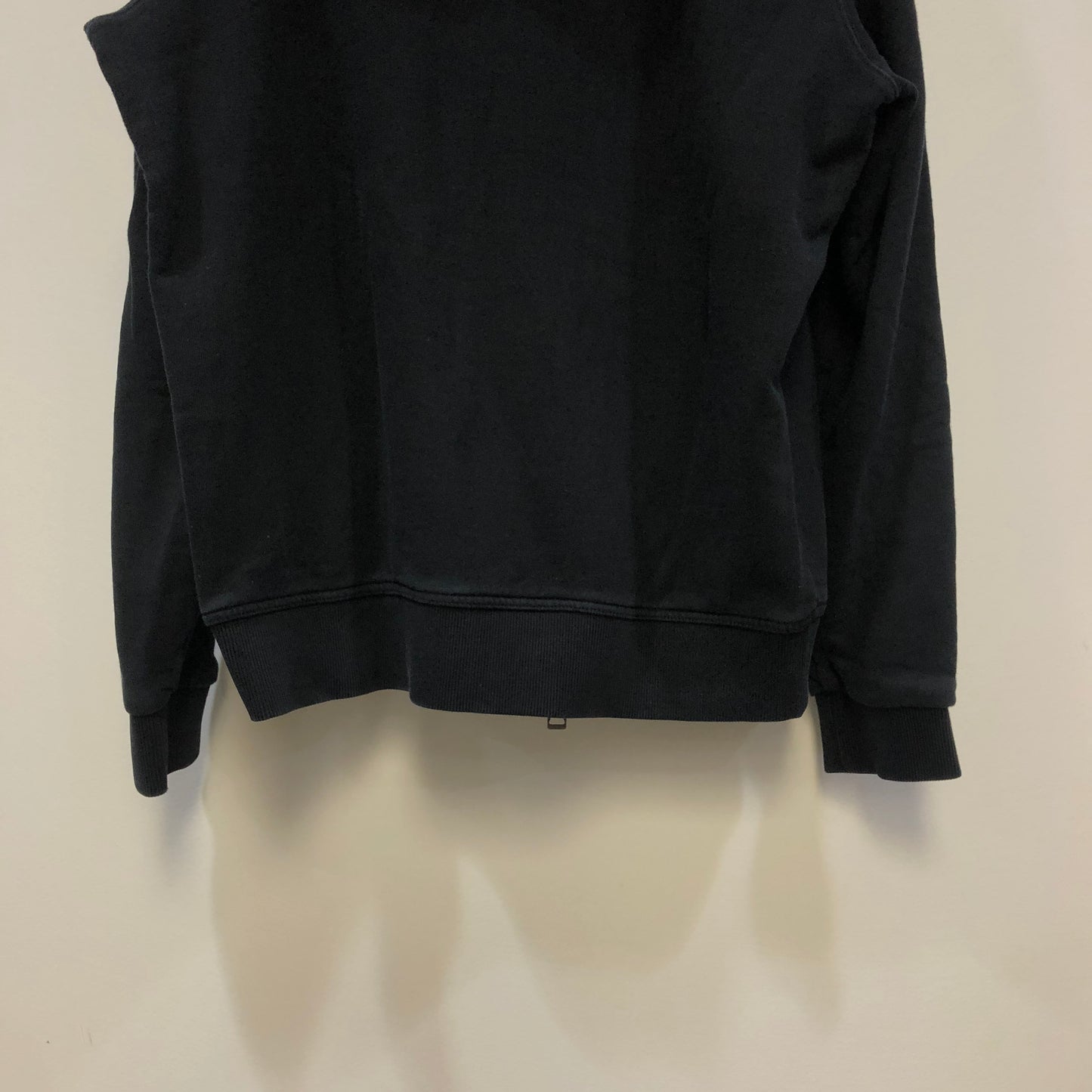 Burberry Black Full‑Zip Hoodie Logo Tape Sweatshirt Size S