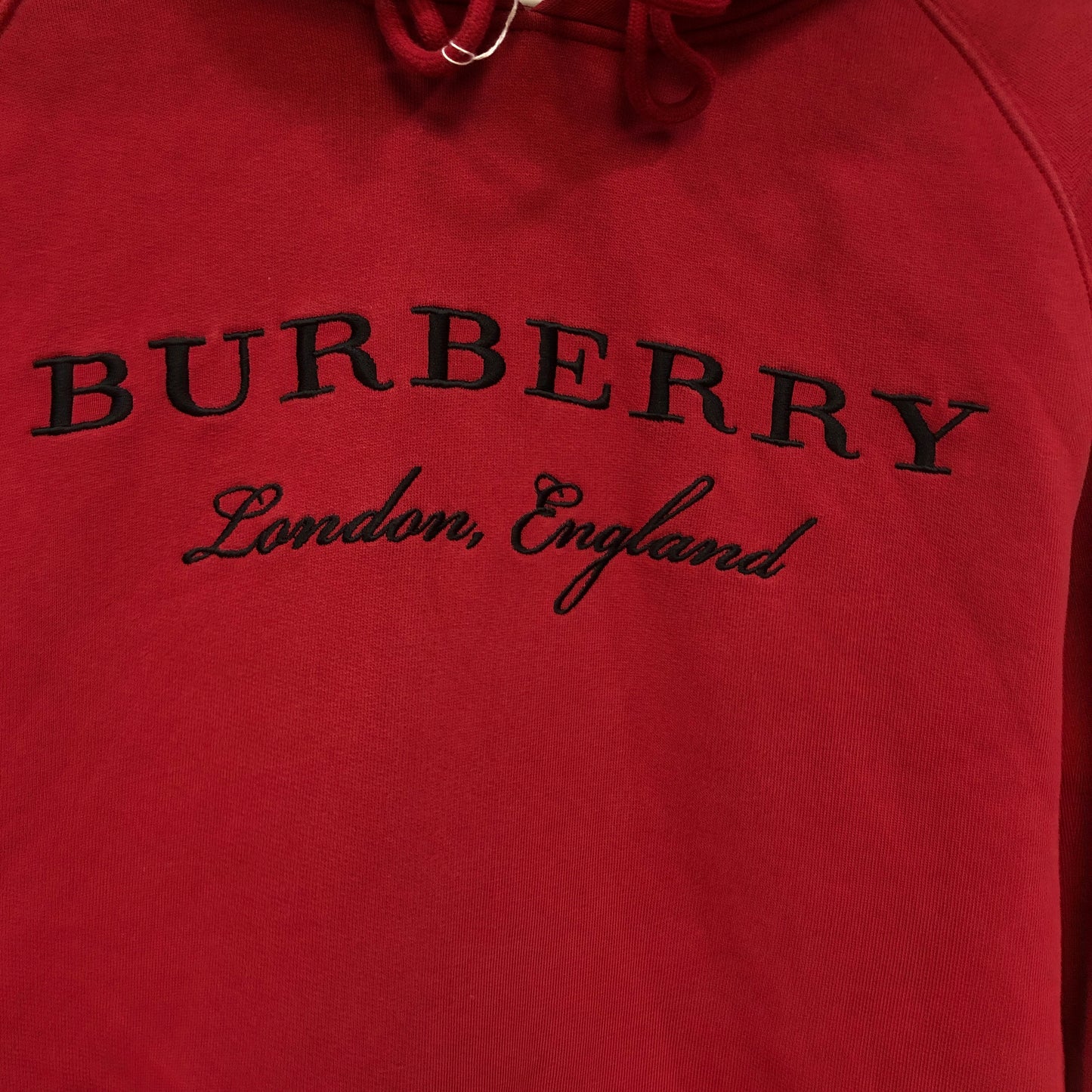 Burberry Burgundy Logo Print Hoodie Size S