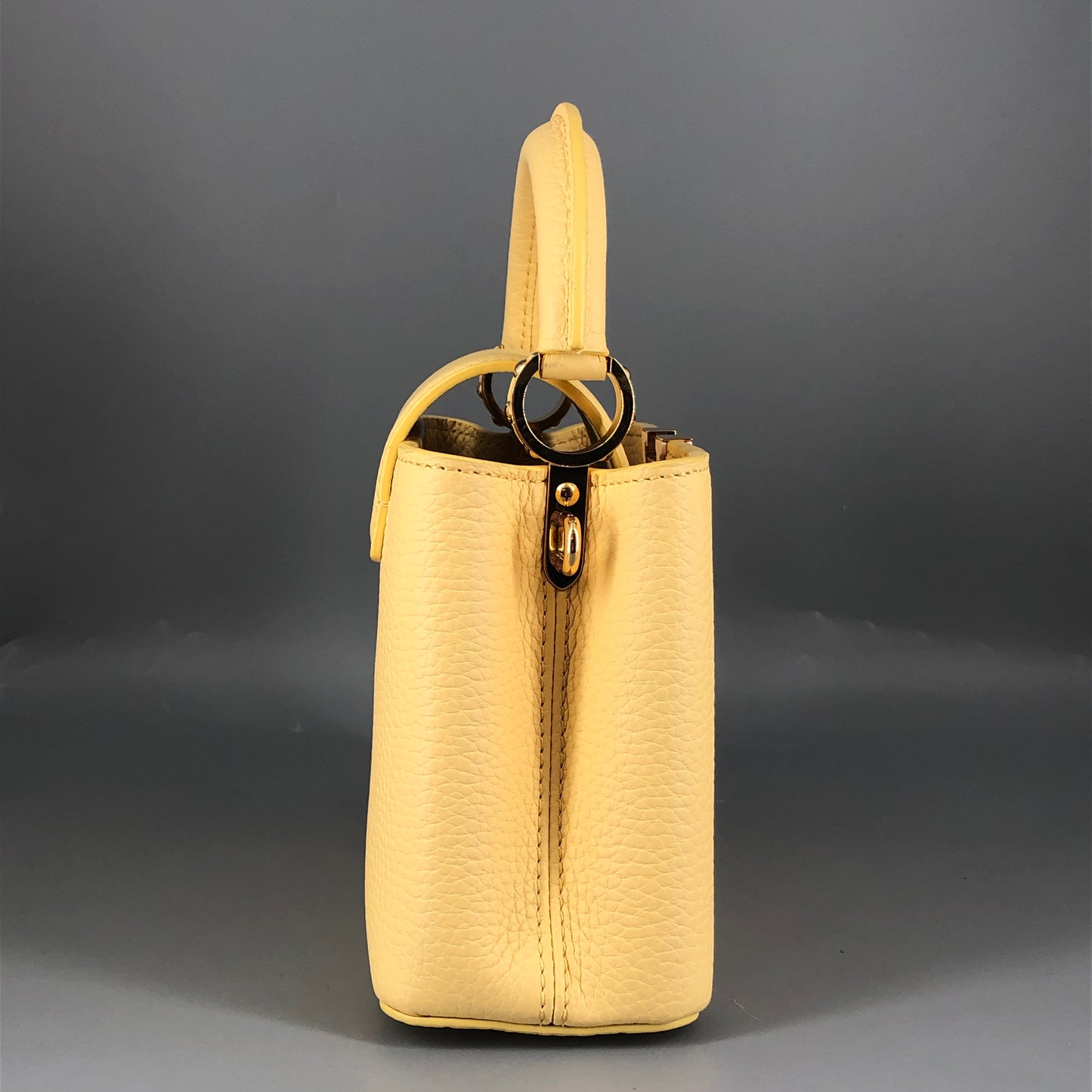 Louis Vuitton Capucines Mini Taurillon Leather Handbag Light Yellow