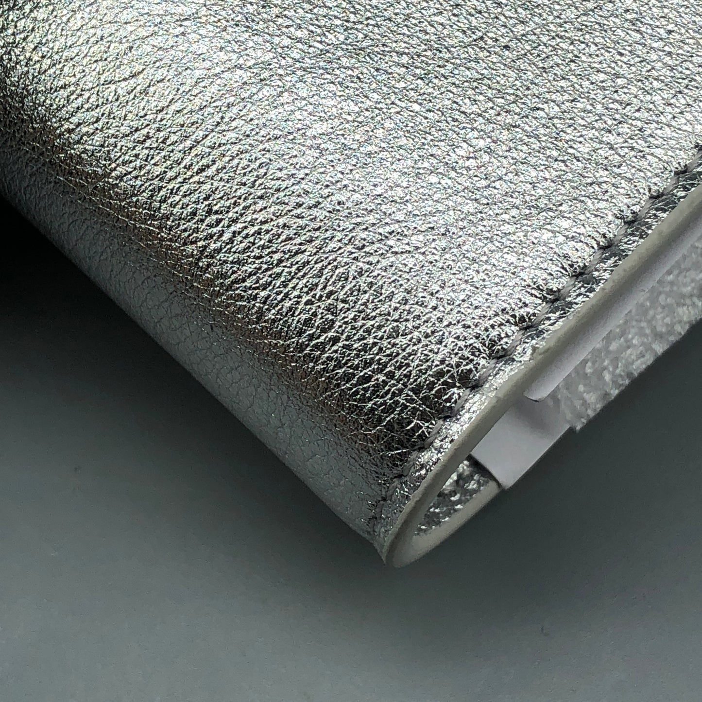 Celine Triomphe Silver Metallic Leather Trifold Wallet