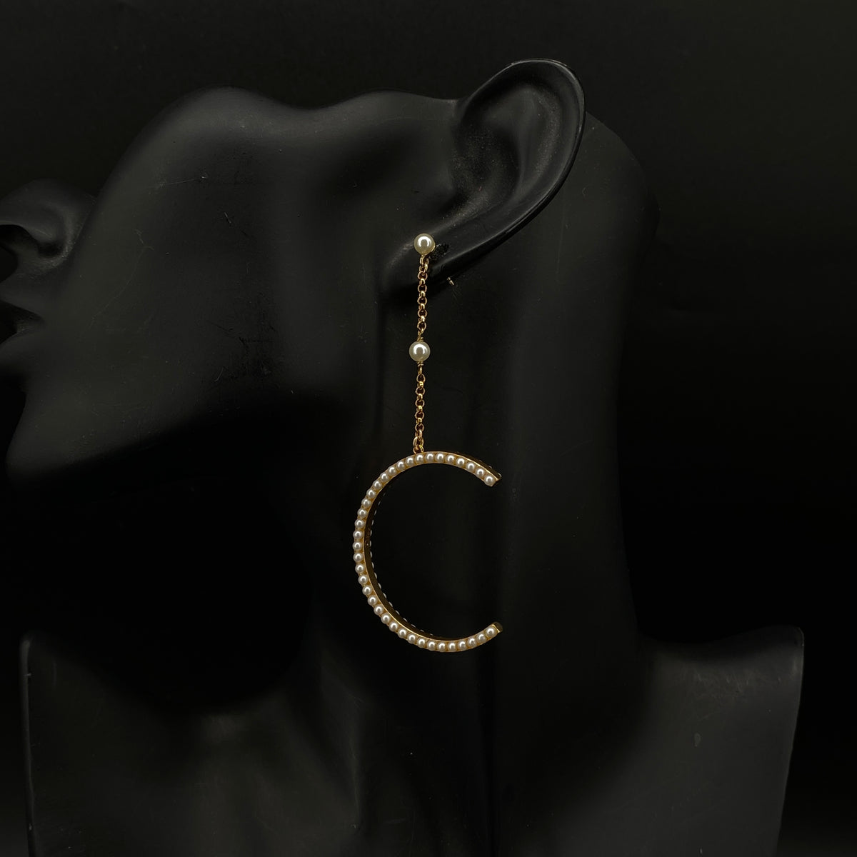 Christian Dior Pearl & Gold Tone CD Drop Earrings