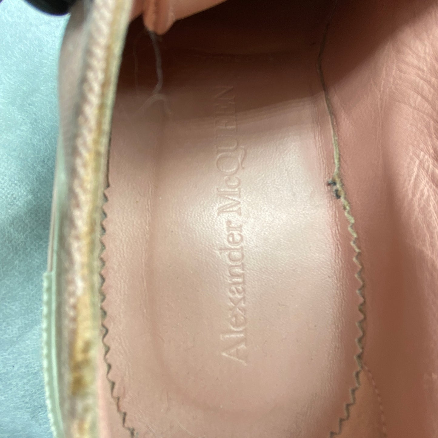 Alexander McQueen Women's  Pink Canvas Multi-Layer Platform Lace-Up Sneakers Size 37