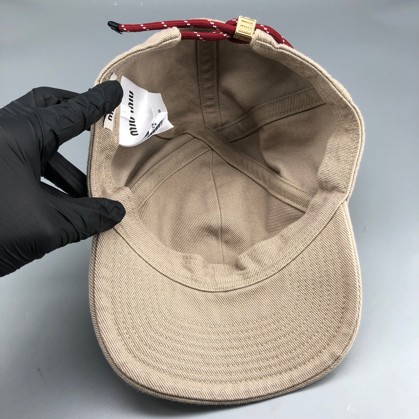 Miu Miu Logo Embroidered Baseball Cap 59 cm Sand