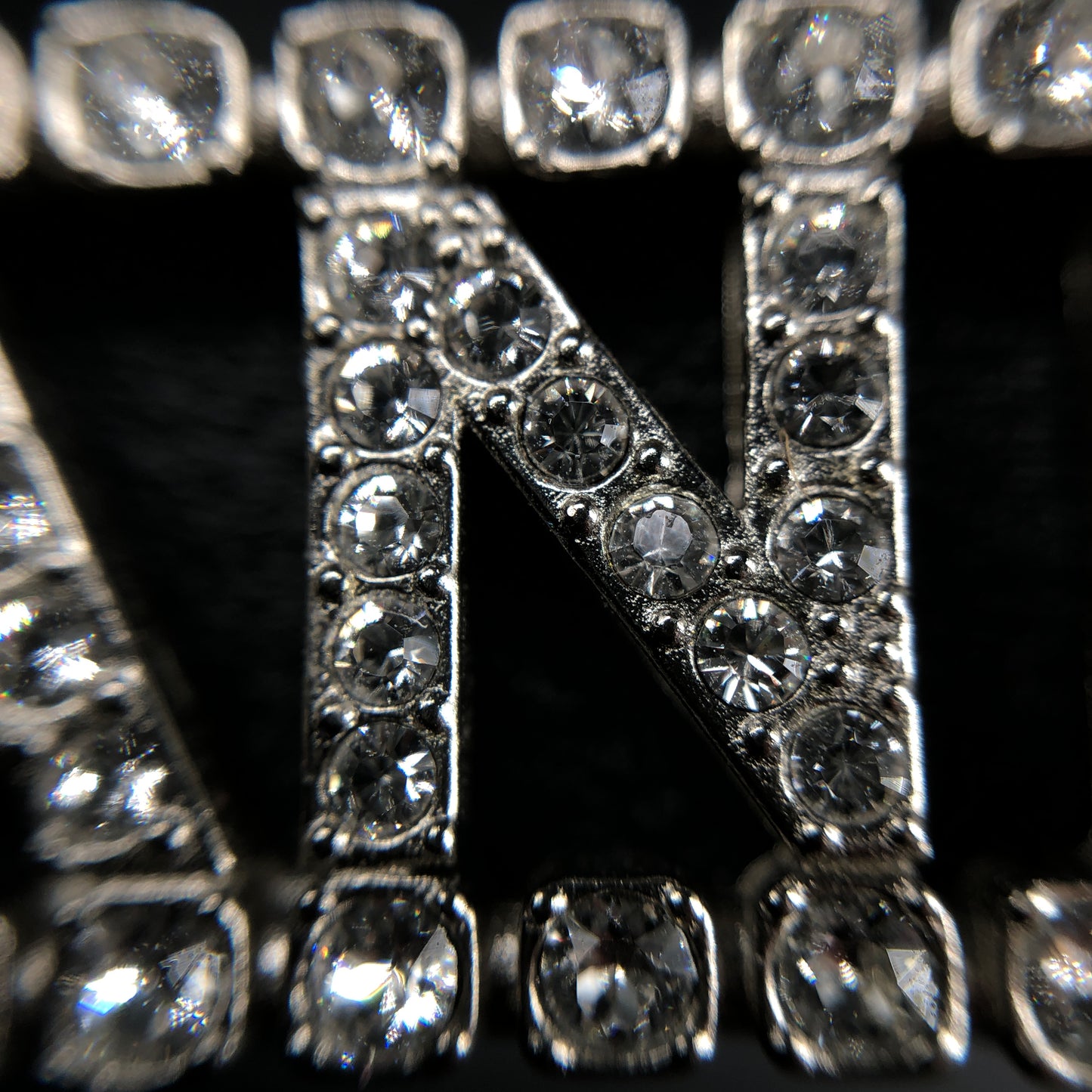 Chanel 2023 Silver Crystal Logo Barrette