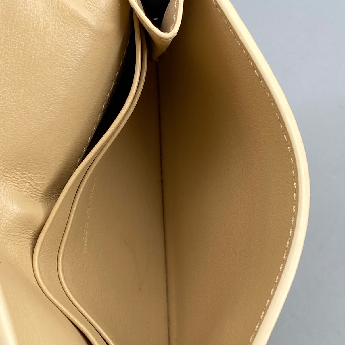 Celine Shiny Calfskin Triomphe Wallet Nude Leather