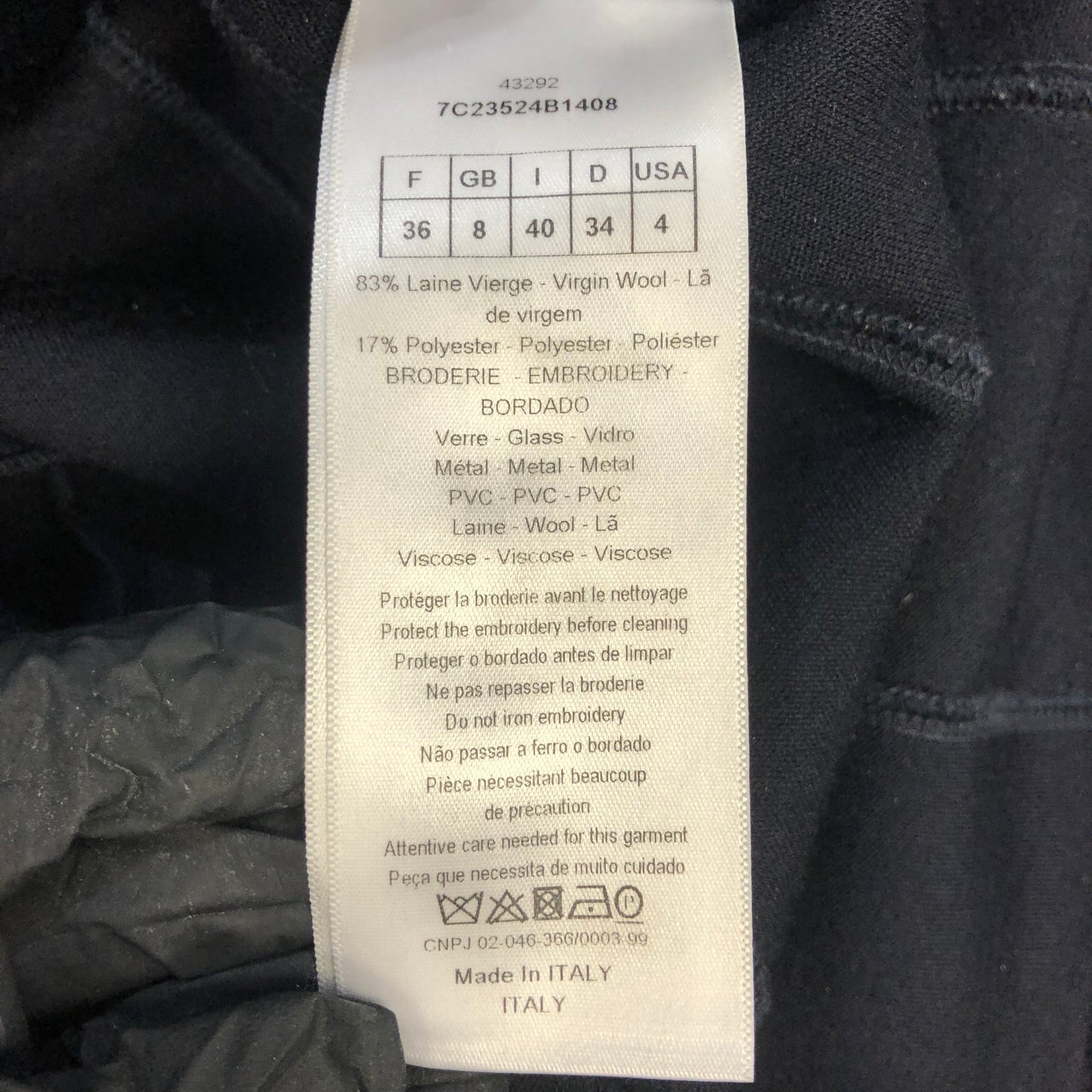 Christian Dior Sweater Size 36 Black