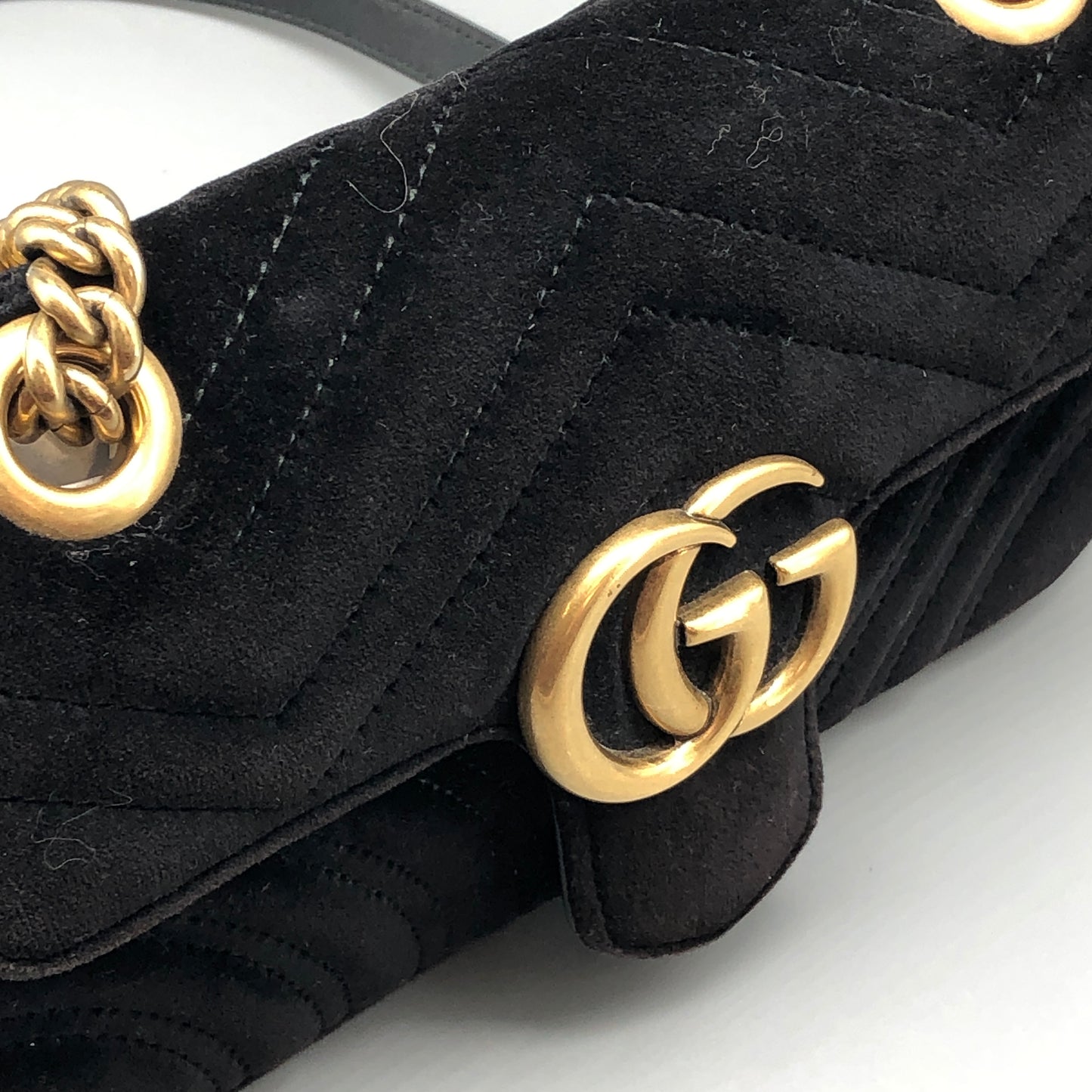 Gucci GG Marmont Velvet Shoulder Bag Black