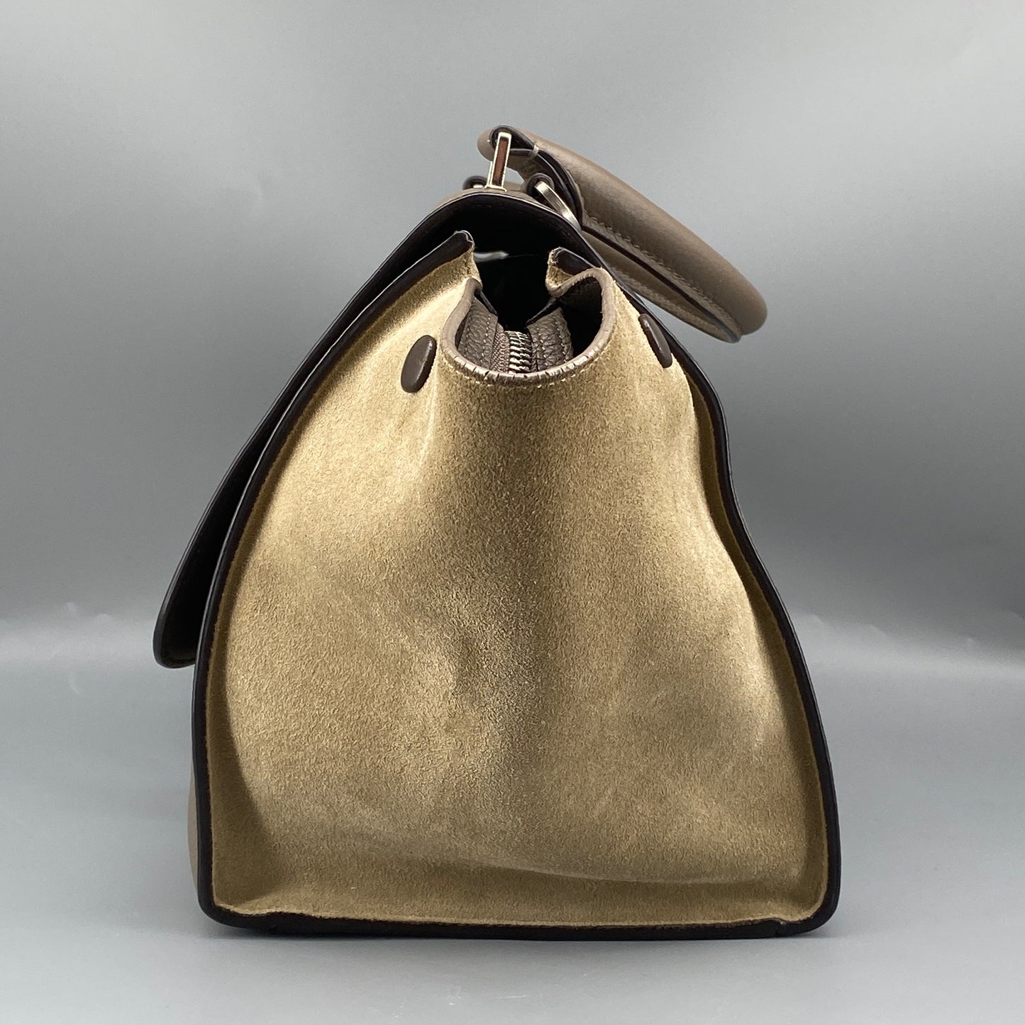Celine Trapeze Medium Taupe Leather Suede Wing Bag