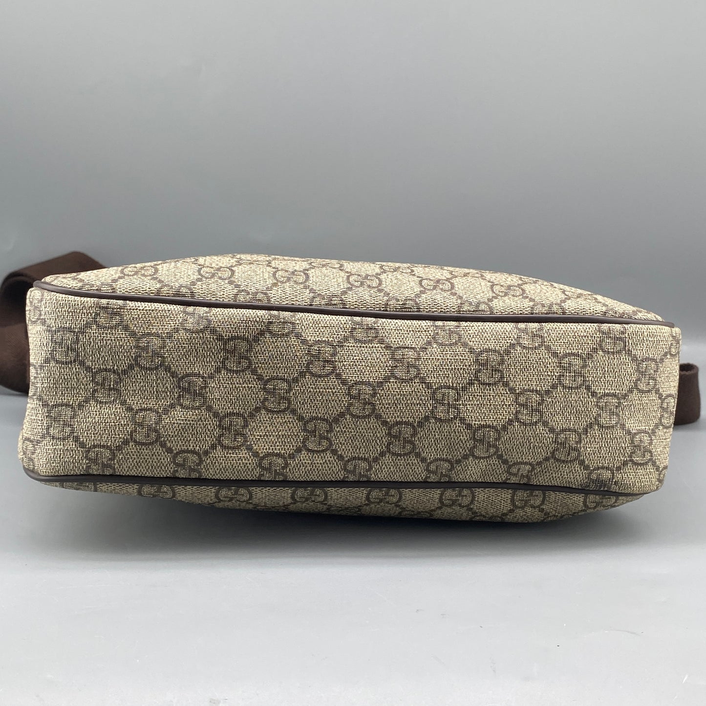 Gucci Beige GG Canvas Vertical Messenger Crossbody Bag
