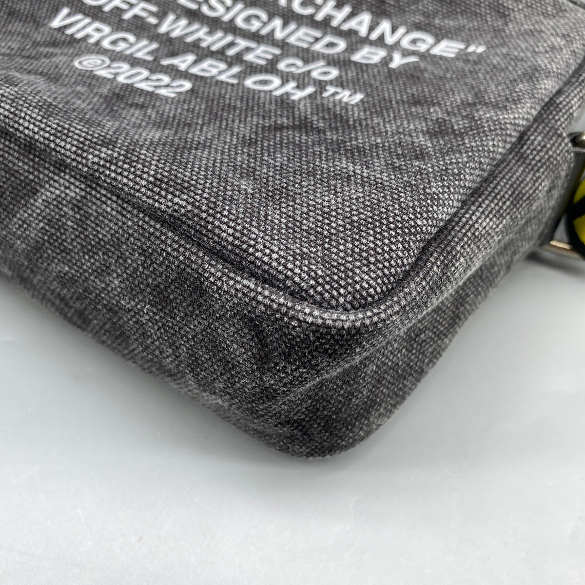 Off-White Grey Canvas Crossbody Camera Bag