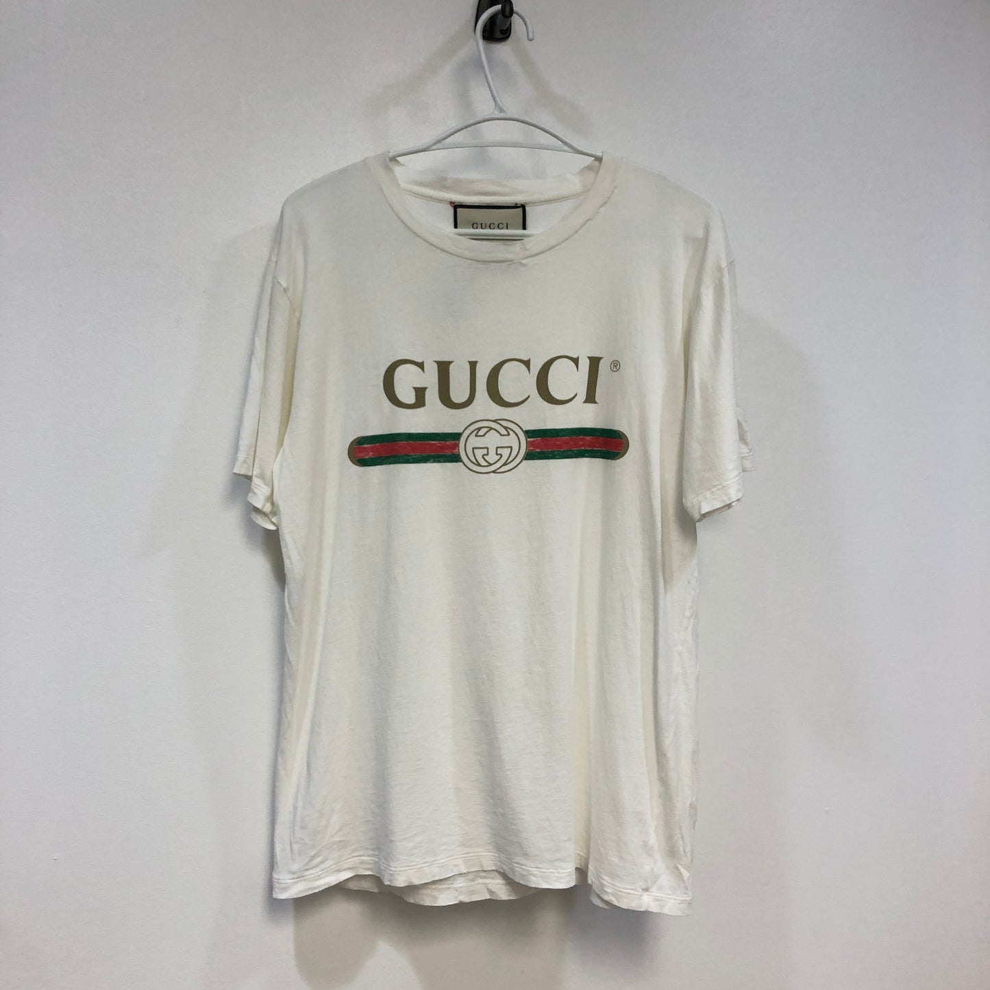 Gucci White Web Stripe & Floral Print T-Shirt Size XS