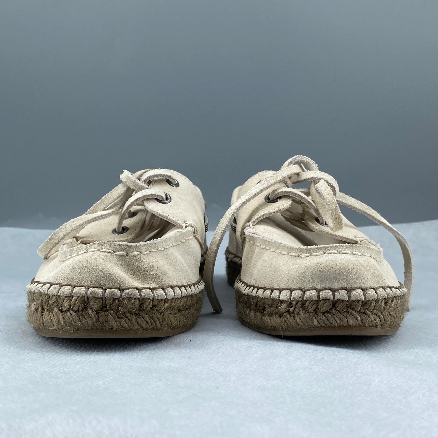 Brunello Cucinelli Women's Beige Suede Boat Espadrilles Size 36