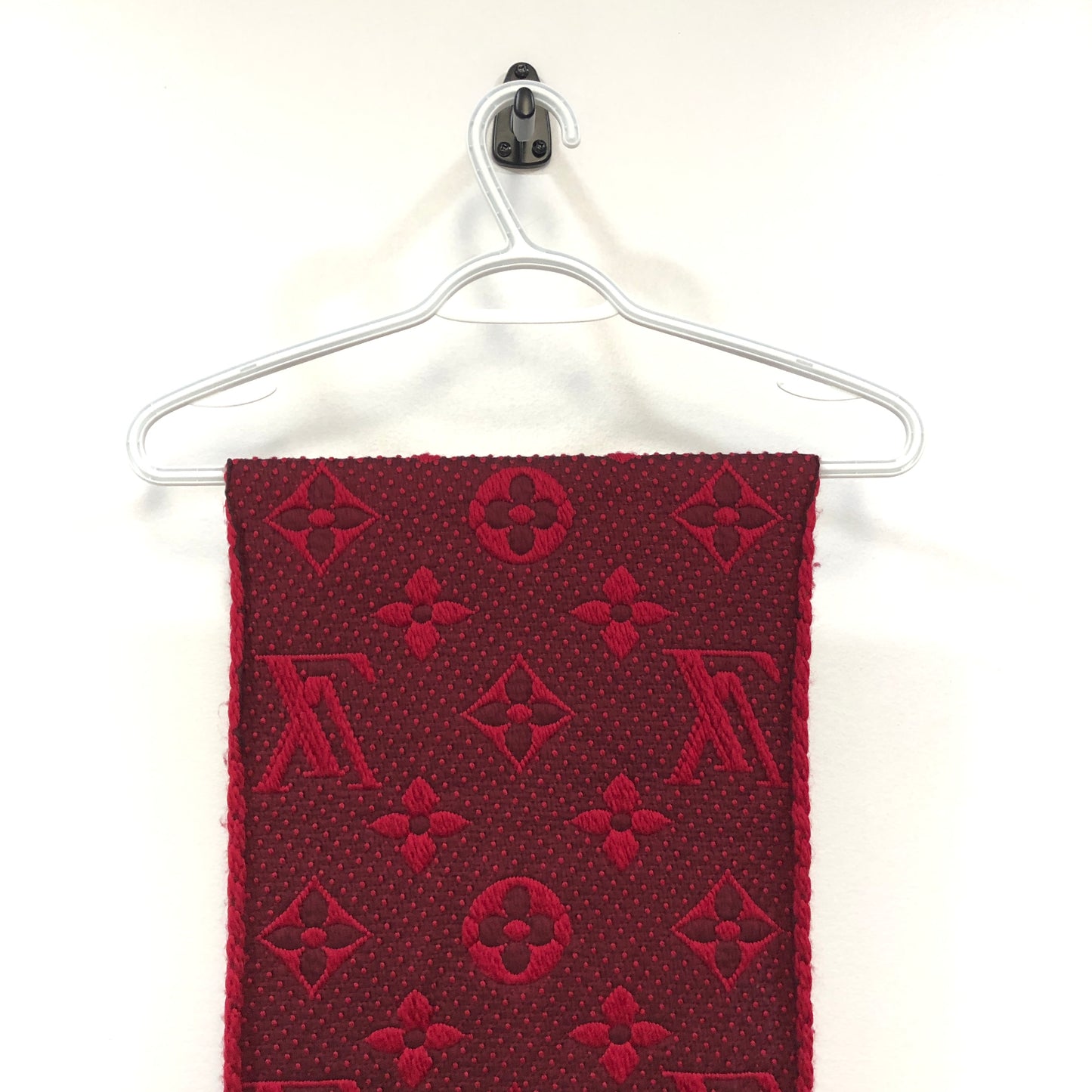 Louis Vuitton Red Monogram Wool Scarf 152*30 cm