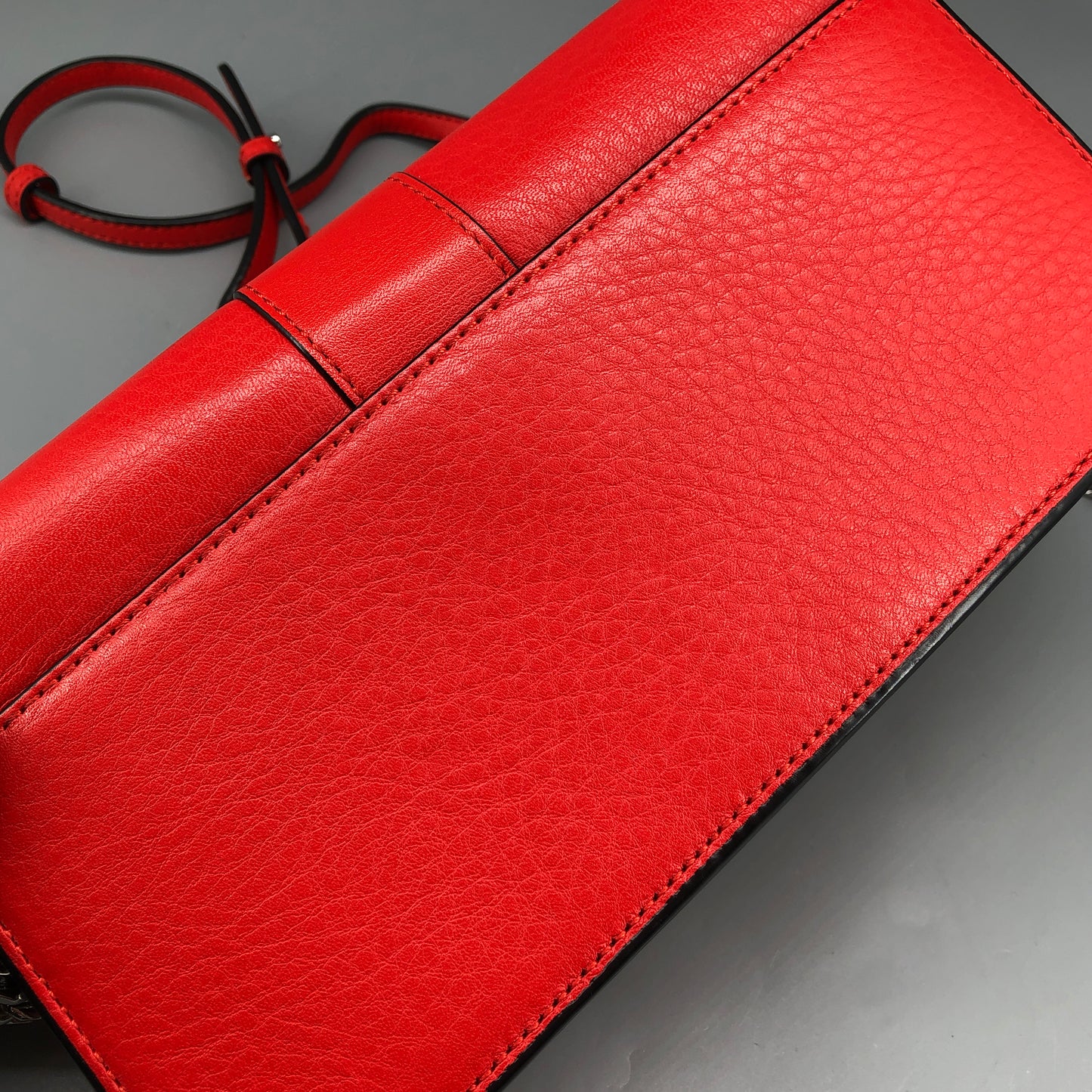 Mackage Red Leather Chevron Metal Logo Flap Crossbody Bag