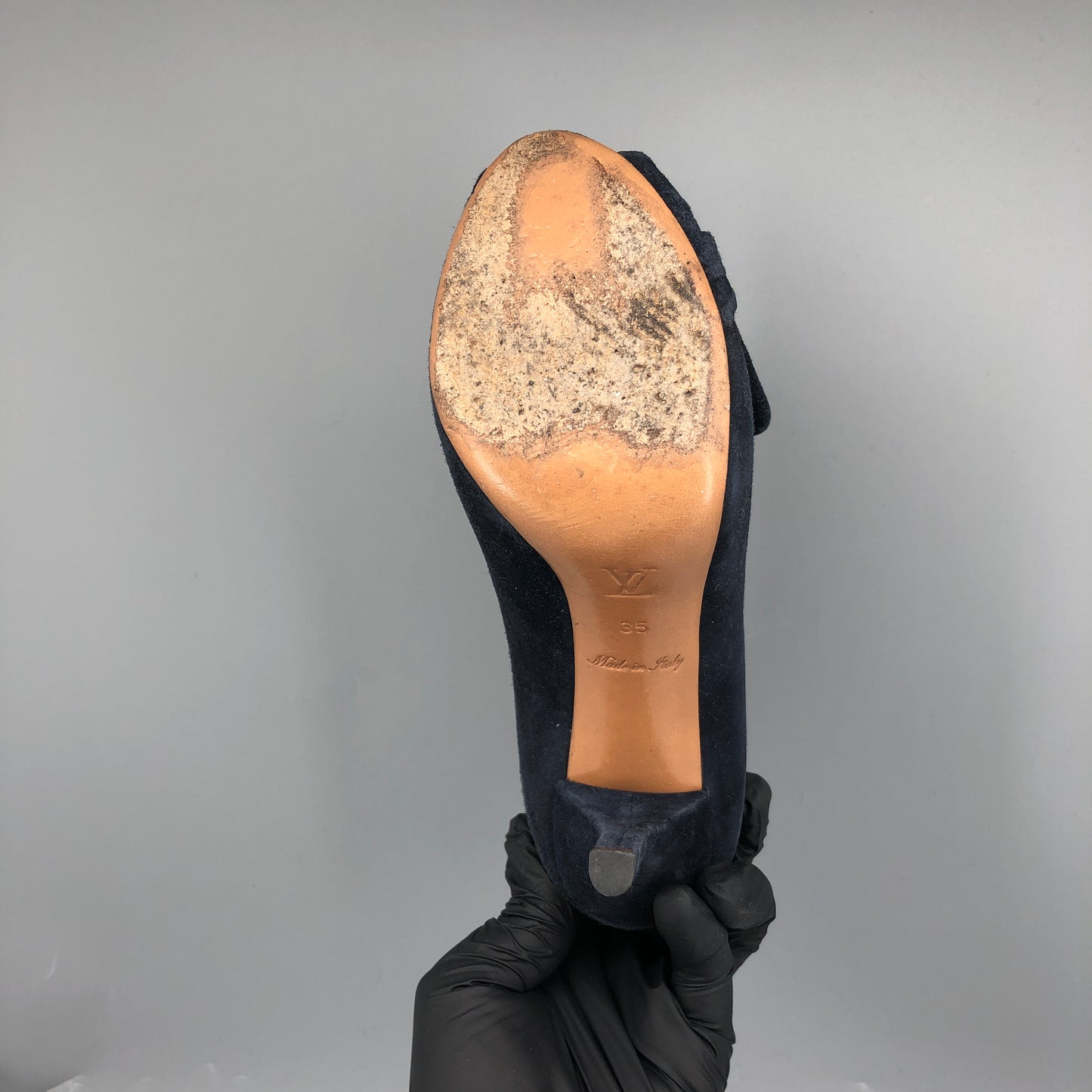 Louis Vuitton Women's Peep-Toe Heels Size 35 Navy